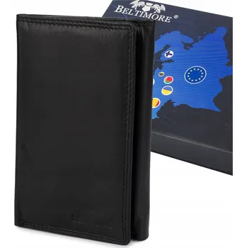 Peněženka Pánská kožená peněženka klasická RFiD velká černá vertikální na karty Beltimore