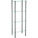 KELA Regál LARS rohový, chróm / sklo, 4. patrový KL-18051