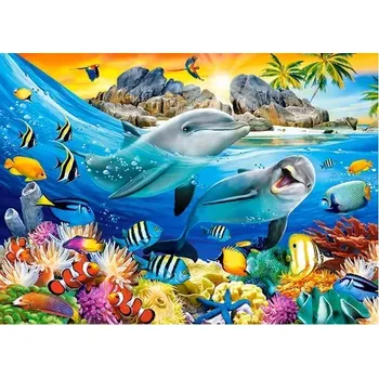 Puzzle Castorland Dolphins in the Tropics 180 dílků