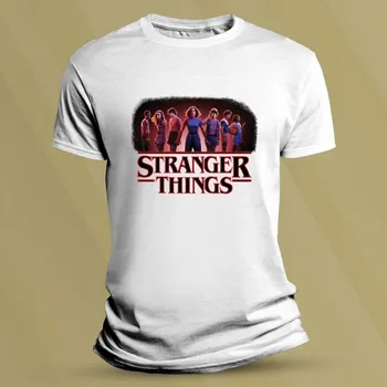 Chlapecké tričko Dětské tričko s potiskem Stranger Things – Parta z Hawkins Bílá velikost 104