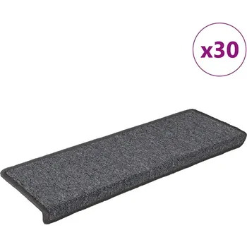 Nášlap na schod Schodové rohože 30 ks 65 x 21 x 4 cm tmavě šedé s obdélníkovým okrajem - 8721288458964