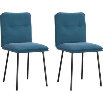 Jídelní židle Jídelní židle 2 ks modré samet - 8721158634757