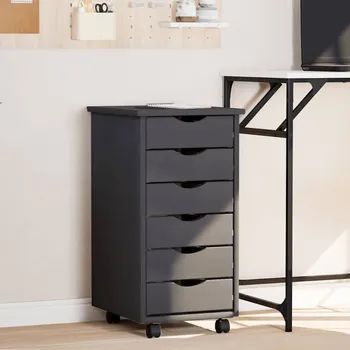 Zásuvkový kontejner Zásuvková skříňka se zásuvkami MOSS šedá masivní borové dřevo - 8720845924850