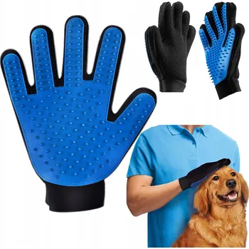 Kartáč pro zvířata RUKAVICE KARTÁČ NA SRST PRO PSA KOČKU PRO ČESÁNÍ, MYTÍ A MASÁŽ