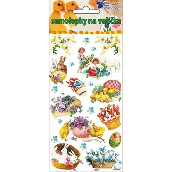samolepka Samolepky velikonoční gelové Vintage 19x9cm děti