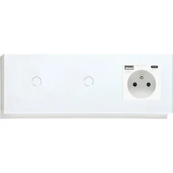 vypínač DOTYKOVÝ SPÍNAČ 1+1 SCHODIŠŤOVÝ ZÁSUVKA USB A+C QC 20W SKLENĚNÝ VYPÍNAČ