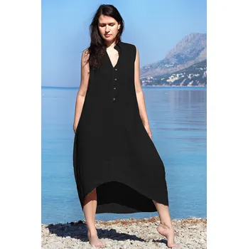 Dámské šaty TopMode Letní dámské lněné šaty s knoflíky 948987