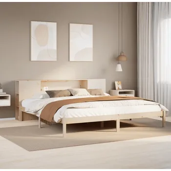 Postel vidaXL Postel s knihovnou bez matrace 180x200 cm masivní borovice [3321547] Barva: Přírodní