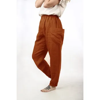 Dámské kalhoty TopMode Lněné široké kalhoty s velkými kapsami 532725