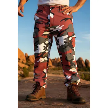 Pánské kalhoty TopMode Cargo pants red camo 1020114