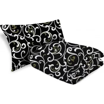 Povlečení TEXTILOMANIE Celoroční přikrývka prošívaná 140 × 200 cm s polštářem Orient 70 × 90 cm, černá