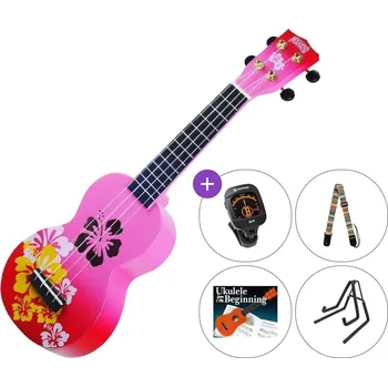 Strunný nástroj Mahalo Hibiscus SET Hibiscus Red Burst Sopránové ukulele