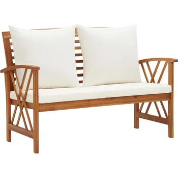 Zahradní lavice Zahradní lavice s poduškami 119 cm masivní akáciové dřevo - 8720286107638