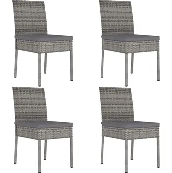 Zahradní nábytek Zahradní jídelní židle 4 ks polyratan šedé - 8720286188422