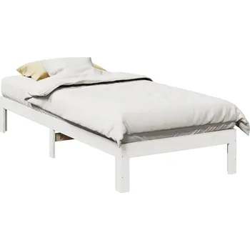 Postel Postel bez matrace bílá 90 x 200 cm masivní borovice - 8721158636959