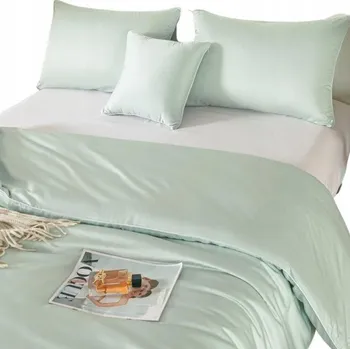 Povlečení BAMBUSOVÉ POVLEČENÍ S LEMEM HLADKÉ PRODYŠNÉ PŘÍRODNÍ 160x200 + 2 POVLEČENÍ NA POLŠTÁŘE