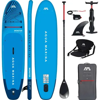 Paddleboard SUP prkno Aqua Marina Monster Modré + Kajakové sedátko 366 cm