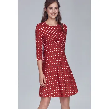 Dámské šaty TopMode Áčkové dámské puntíkované šaty v retro vzhledu s 3/4 rukávem 803178