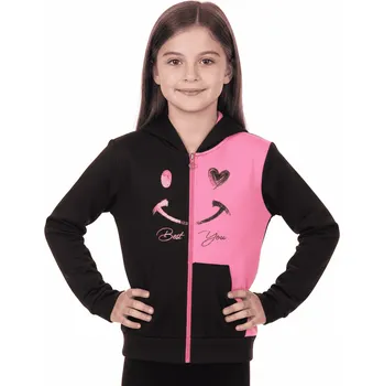 Dívčí mikina DÍVČÍ MIKINA NA ZIP S KAPUCÍ NOVINKA Barva: Tmavě růžová, Velikost: 134