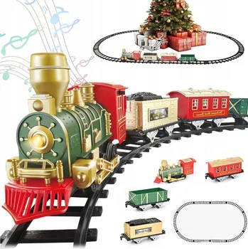 Vláček a vláčkodráha ELEKTRICKÁ VLÁČKODRÁHA LOKOMOTIVA NÁKLADNÍ VLAK VYDÁVÁ ZVUKY SVĚTLA