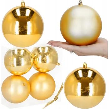 Vánoční dekorace Vánoční Koule na vánoční stromek Springos žlutá plastová 12 cm 4 ks