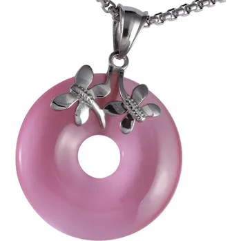 Přívěsek TopMode Přívěsek růžový kruh s vážkami 702352