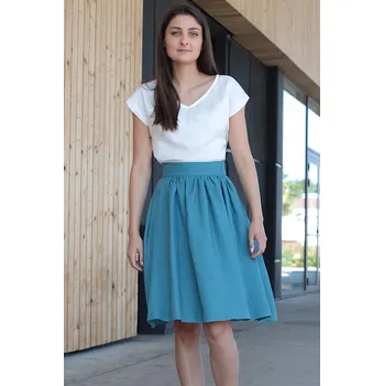 Dámská sukně Lotika Lotika 100 % lněná áčková sukně krátká 948543