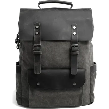 Městský batoh TopMode Městský vintage plátěný batoh s koženými detaily 528583