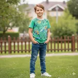 Chlapecké tričko krátký rukáv Kugo WP7313 zelené