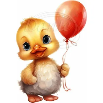 Textilní nažehlovací páska Dante Nažehlovačka Kačátko s balónkem - 8 x 12 cm