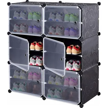 Botník Azaris 84 x 95 x 32 cm černá