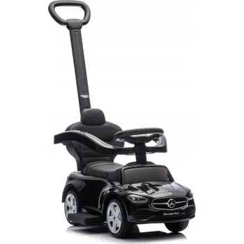 Dětské vozidlo ODRÁŽEDLO MERCEDES 3V1 S VODÍCÍ TYČÍ, AUTO PRO DĚTI ČERNÉ