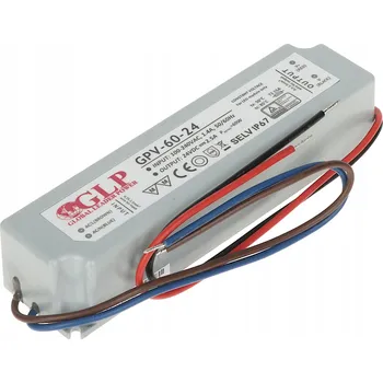 Napájecí zdroj pro osvětlení Hermetický vodotěsný napájecí zdroj pro LED 24V 2,5A 60W GLP GPV-60-24