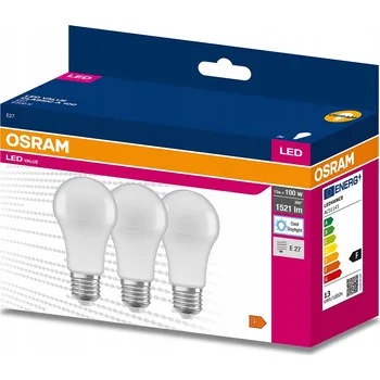 Žárovka 3x LED žárovka E27 A60 10W = 75W 6500K OSRAM Value