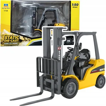 autíčko KOVOVÝ VYSOKOZDVIŽNÝ VOZÍK SBĚRATELSKÝ MODEL POHYBLIVÉ VIDLICE HUINA 1:50