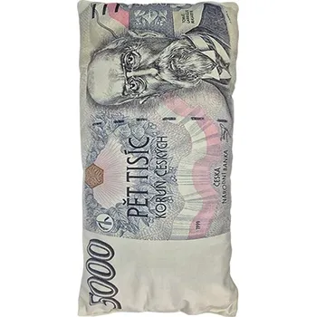 Polštář 4sleep Dekorační polštář bankovka 5000 kč 28 × 53 cm