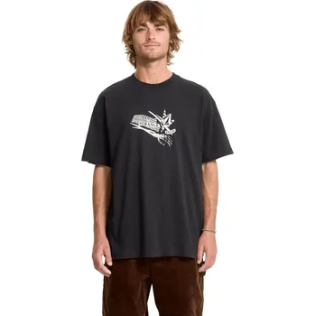 Pánská móda VOLCOM triko - Kut N Rip Lse Sst (BLK)
