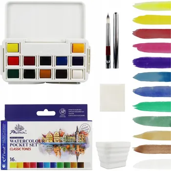 Vodová barva Akvarelové barvy Phoenix vícebarevné 12 ks 18 ml