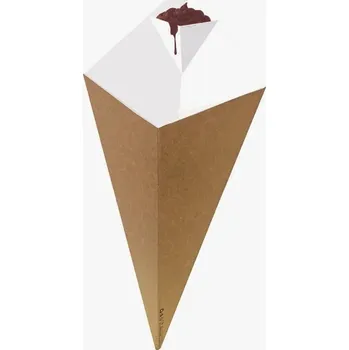 Jednorázové nádobí Balení Kónusů na Sladké Hranolky Kraft | Objemné