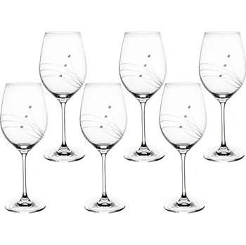 Sklenice Bohemia Crystal Sklenice na červené víno, paprsky - 6 ks. Swarovski, Preciosa