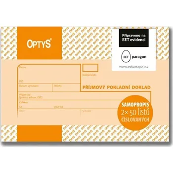 Příjmový pokladní doklad Optys - číslovaný