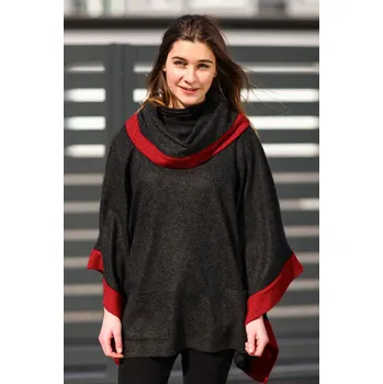 Dámské pončo TopMode Hřejivé pončo s vlnou 927836