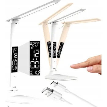 Lampička LAMPIČKA NA STŮL LED DISPLEJ ORGANIZÉR TEPLOMĚR HODINY VENTILÁTOR VÝKONNÁ