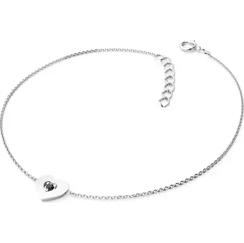 Náramek Náramek z bílého zlata 585/1000 s přírodním černým diamantem 0,045ct, 10874-NR02-B-Black délka 17 cm