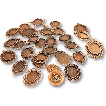 Přívěsek Lůžko na pryskyřici pro výrobu přívěsků - bronzové - mix 5ks