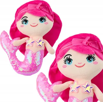 plyšák PLYŠOVÁ MOŘSKÁ PANNA PLYŠOVÝ MAZLÍČEK PŘÍTULNÍČEK S FLITROVOU OCAS PLYŠOVÁ HRAČKA SVĚTLE RŮŽOVÁ 28CM