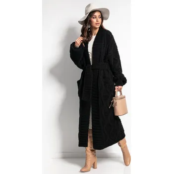 Dámský svetr TopMode Pletený dlouhý kabát s vlnou 582852