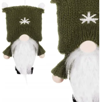 Vánoční dekorace Skřítek zelený NA vánoční stromeček ozdoba k zavěšení vánoční koule