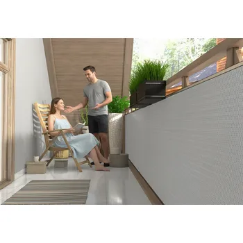 Krycí plachta Balkonová ratanová zástěna MALMO, světle šedá/tmavě šedá, výška 100 cm šířka různé rozměry 1300 g/m2 MyBestHome Rozměr: 100x100 cm