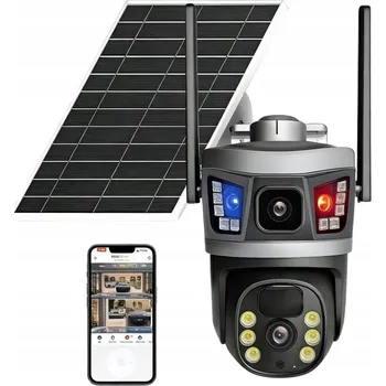 Bezpečnostní kamera Solární venkovní kamera 4K 6MP - 2 objektivy, SIM karta 4G LTE